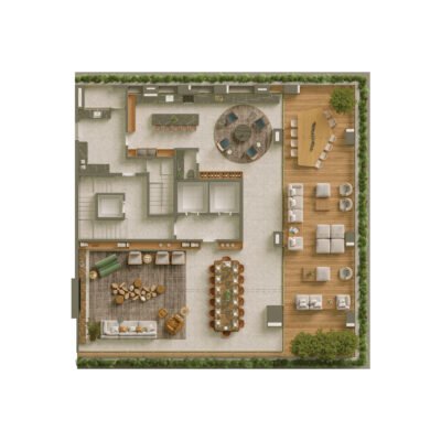 Vista Parque Ibirapuera - Planta 1007m² - Triplex intermediário Vista Parque Ibirapuera - Planta 1007m² - Triplex intermediário