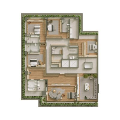 Vista Parque Ibirapuera - Planta 1184m² - Triplex inferior Vista Parque Ibirapuera - Planta 1184m² - Triplex inferior