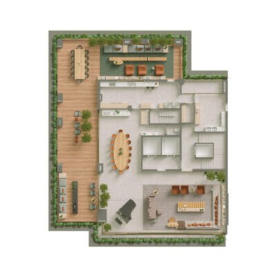 Vista Parque Ibirapuera - Planta 1184m² - Triplex intermediário Vista Parque Ibirapuera - Planta 1184m² - Triplex intermediário