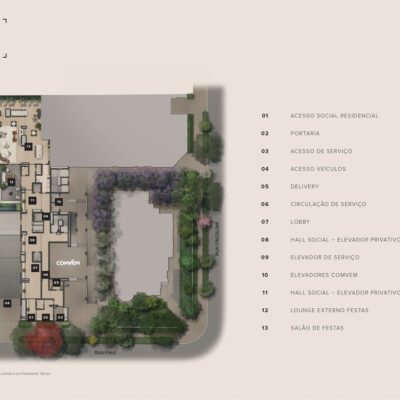 Casa Piauí Higienópolis - Implantação térreo Casa Piauí Higienópolis - Implantação térreo