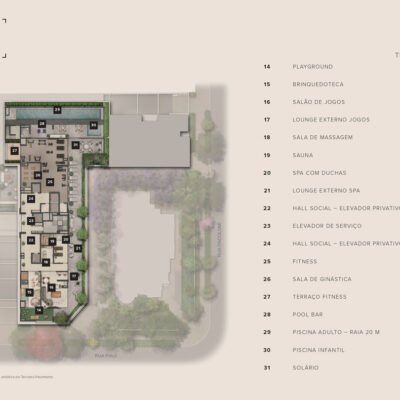 Casa Piauí Higienópolis - Implantação 3º pavimento Casa Piauí Higienópolis - Implantação 3º pavimento