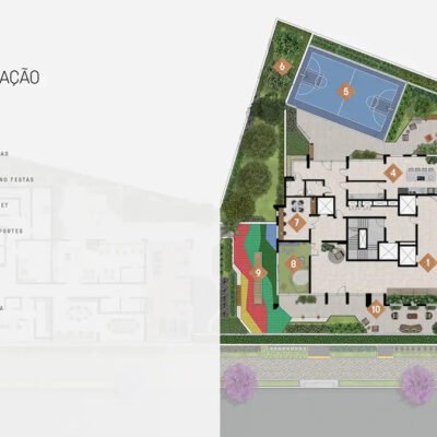 Axis Campo Belo - Implantação térreo Axis Campo Belo - Implantação térreo