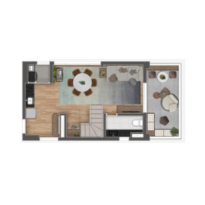 B.Long Ibirapuera - Planta 97m² - Duplex inferior B.Long Ibirapuera - Planta 97m² - Duplex inferior