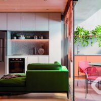 Canto Sabiá - Perspectiva living terraço garden 48m² Canto Sabiá - Perspectiva living terraço garden 48m²