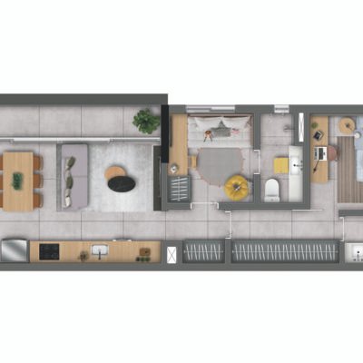 Canto Sabiá - Planta 68m² - 2 suítes Canto Sabiá - Planta 68m² - 2 suítes