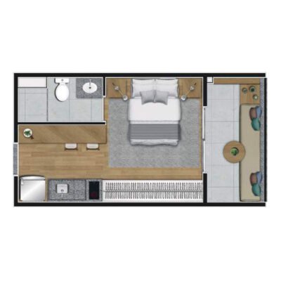 Constantino Campo Belo - Planta 24m² - studio Constantino Campo Belo - Planta 24m² - studio