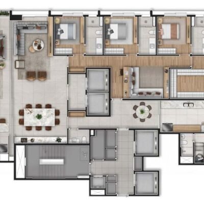 Granoscar Ibirapuera - Planta 370m² - Padrão 4 suítes Granoscar Ibirapuera - Planta 370m² - Padrão 4 suítes