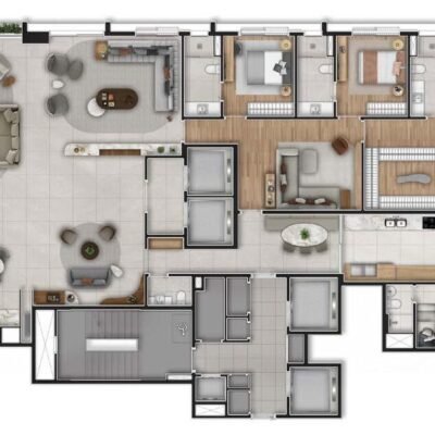 Granoscar Ibirapuera - Planta 370m² - Opção 3 suítes Granoscar Ibirapuera - Planta 370m² - Opção 3 suítes