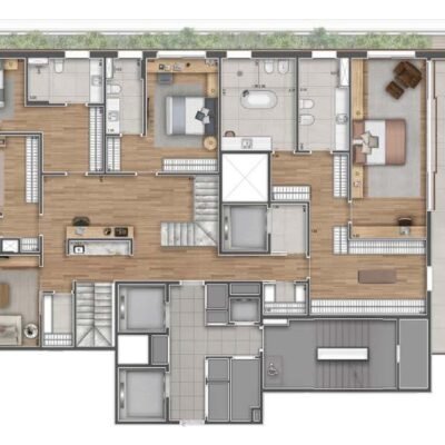 Granoscar Ibirapuera - Planta 654m² - Casa suspensa superior Granoscar Ibirapuera - Planta 654m² - Casa suspensa superior