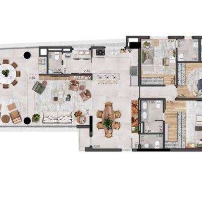 Lumen Campo Belo - Planta 145m² - 3 suítes Lumen Campo Belo - Planta 145m² - 3 suítes