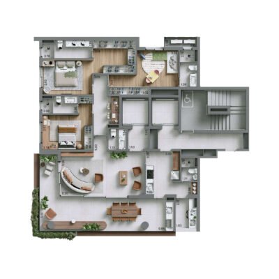 Lumine Campo Belo - Planta 151m² - 3 suítes Lumine Campo Belo - Planta 151m² - 3 suítes