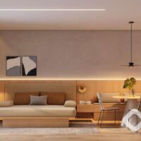 Lumine Campo Belo Studios - Perspectiva living Lumine Campo Belo Studios - Perspectiva living