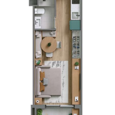 Lumine Campo Belo Studios - Planta 27m² à 39m² Lumine Campo Belo Studios - Planta 27m² à 39m²