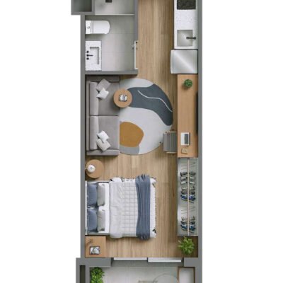 Lumine Campo Belo Studios - Planta 27m² à 39m² - Opção Lumine Campo Belo Studios - Planta 27m² à 39m² - Opção