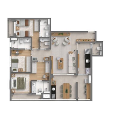 MAC Vila Clementino - Planta 120m² - 3 suítes MAC Vila Clementino - Planta 120m² - 3 suítes