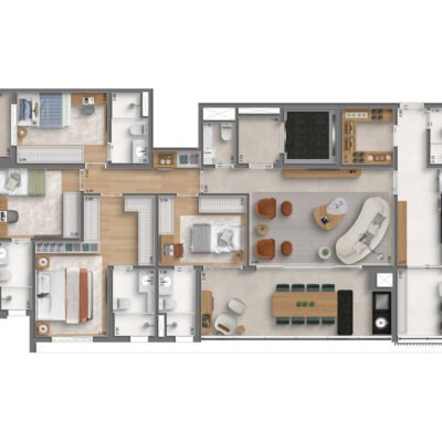 MAC Vila Clementino - Planta 157m² - 4 suítes MAC Vila Clementino - Planta 157m² - 4 suítes