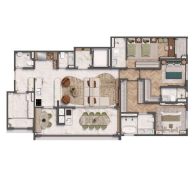 Mediterranée Vila Mascote - Planta 149m² - 3 suítes Mediterranée Vila Mascote - Planta 149m² - 3 suítes