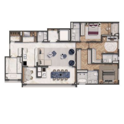 Mediterranée Vila Mascote - Planta 149m² - Opção decorado Mediterranée Vila Mascote - Planta 149m² - Opção decorado