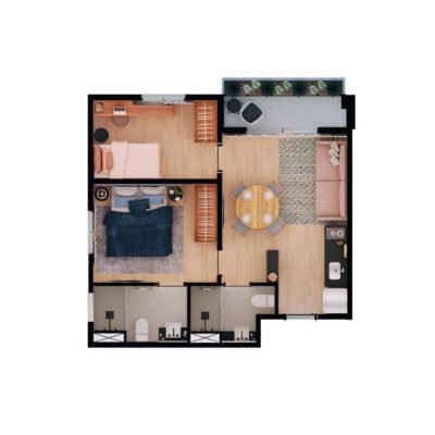 Moema Jazz - Planta 48m² - 2 dorms Moema Jazz - Planta 48m² - 2 dorms