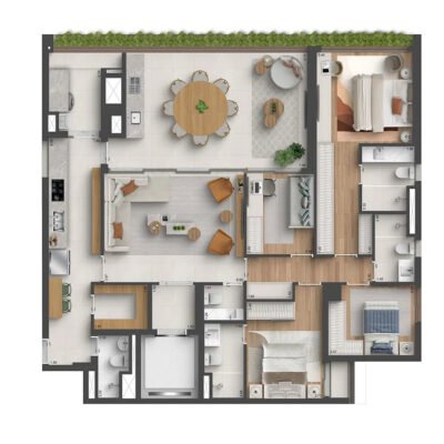 Quarten Ibirapuera - Planta 164m² - 4 dormitórios Quarten Ibirapuera - Planta 164m² - 4 dormitórios