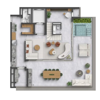 Quarten Ibirapuera - Planta 306m² - Duplex superior Quarten Ibirapuera - Planta 306m² - Duplex superior