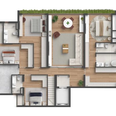 Quarten Ibirapuera - Planta 395m² - Duplex inferior Quarten Ibirapuera - Planta 395m² - Duplex inferior