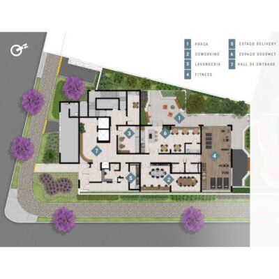 Sync Campo Belo - Implantação térreo Sync Campo Belo - Implantação térreo