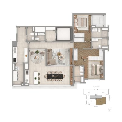 The Garden Klabin - Planta 136m² - 2 suítes The Garden Klabin - Planta 136m² - 2 suítes