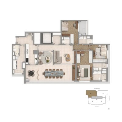 The Garden Klabin - Planta 170m² - 3 suítes The Garden Klabin - Planta 170m² - 3 suítes