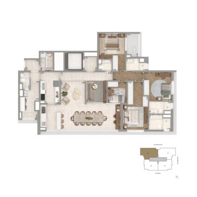 The Garden Klabin - Planta 170m² - 4 dormitórios The Garden Klabin - Planta 170m² - 4 dormitórios