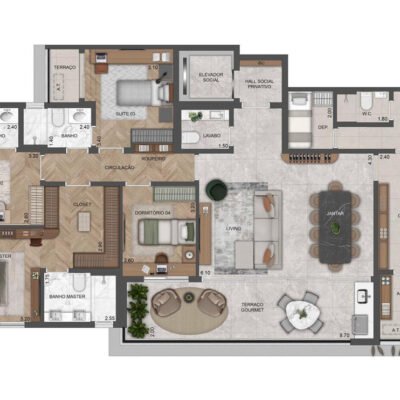 The Selection Moema - Planta 170m² - 4 dormitórios The Selection Moema - Planta 170m² - 4 dormitórios