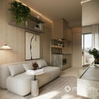 Today Chácara Santo Antônio - Perspectiva living 30m² Today Chácara Santo Antônio - Perspectiva living 30m²