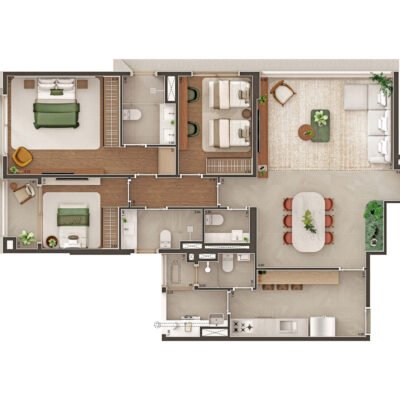 Gavia Moema - Planta 124m² - 3 dormitórios Gavia Moema - Planta 124m² - 3 dormitórios