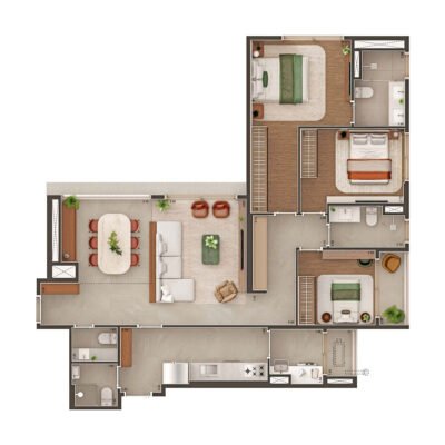 Gavia Moema - Planta 126m² - 3 dormitórios Gavia Moema - Planta 126m² - 3 dormitórios