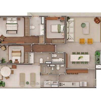 Gavia Moema - Planta 143m² - Garden Gavia Moema - Planta 143m² - Garden