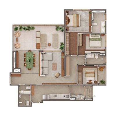 Gavia Moema - Planta 153m² - 3 dorms garden Gavia Moema - Planta 153m² - 3 dorms garden