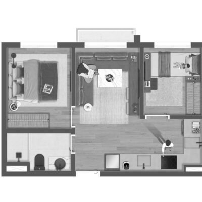 Hauser Home Design - Planta 38m² - 2 dorms Hauser Home Design - Planta 38m² - 2 dorms