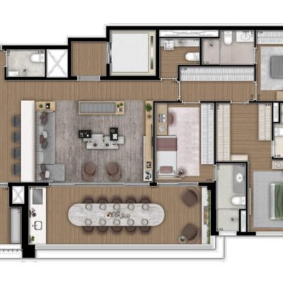 Infinity Brooklin - Planta 143m² - 3 suítes Infinity Brooklin - Planta 143m² - 3 suítes