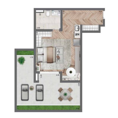 Secret Garden Studio - Planta 72m² - Garden NR Secret Garden Studio - Planta 72m² - Garden NR