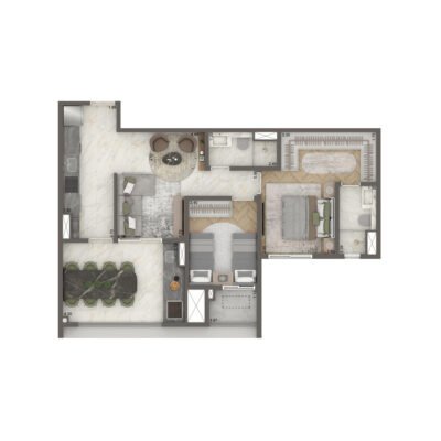 The New Residence Brooklin by Living - Planta 69m² - Padrão 2 dorms The New Residence Brooklin by Living - Planta 69m² - Padrão 2 dorms