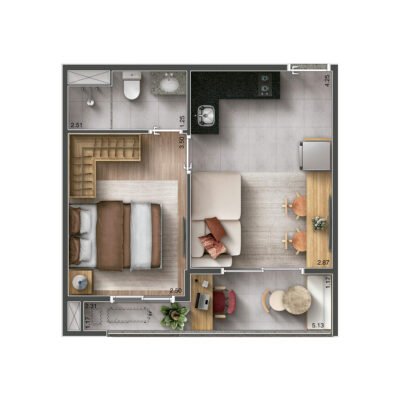 Today Vila Clementino - Planta 33m² | Final 4 Today Vila Clementino - Planta 33m² | Final 4