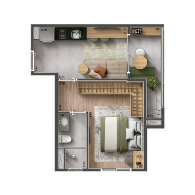 Today Vila Clementino - Planta 33m² | Final 9 Today Vila Clementino - Planta 33m² | Final 9