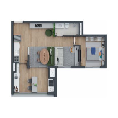 Zeit Brooklin - Planta 58m² - Opção 1 dormitório Zeit Brooklin - Planta 58m² - Opção 1 dormitório