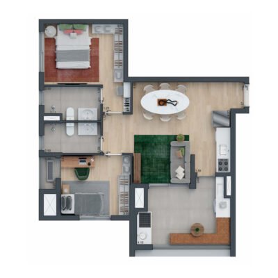 Zeit Brooklin - Planta 72m² - 2 dormitórios Zeit Brooklin - Planta 72m² - 2 dormitórios