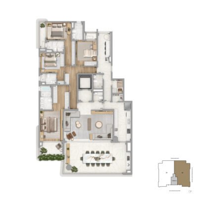 Zen Cyrela & Yoo - Planta 277m² - Padrão 4 suítes Zen Cyrela & Yoo - Planta 277m² - Padrão 4 suítes