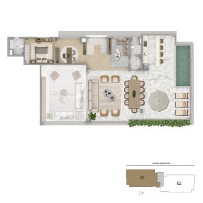 Zen Cyrela & Yoo - Planta 560m² - Opção duplex superior Zen Cyrela & Yoo - Planta 560m² - Opção duplex superior
