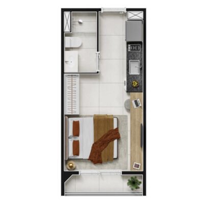 Nex One Estação Eucaliptos - Planta 21m² Nex One Estação Eucaliptos - Planta 21m²