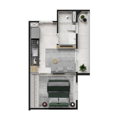 Nex One Estação Eucaliptos - Planta 26m² Nex One Estação Eucaliptos - Planta 26m²