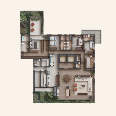 Sofia Campo Belo - Planta 343m² - Garden 4 suítes Sofia Campo Belo - Planta 343m² - Garden 4 suítes