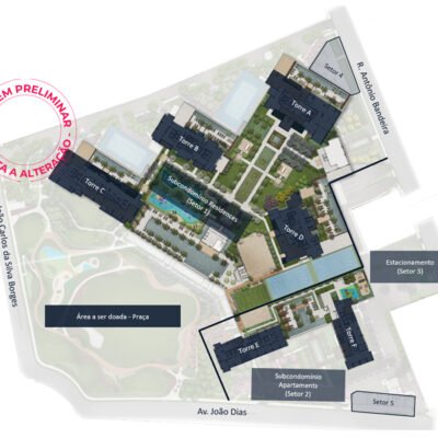 Preliminar - Jardim da Hípica - Implantação - Setorização geral Preliminar - Jardim da Hípica - Implantação - Setorização geral